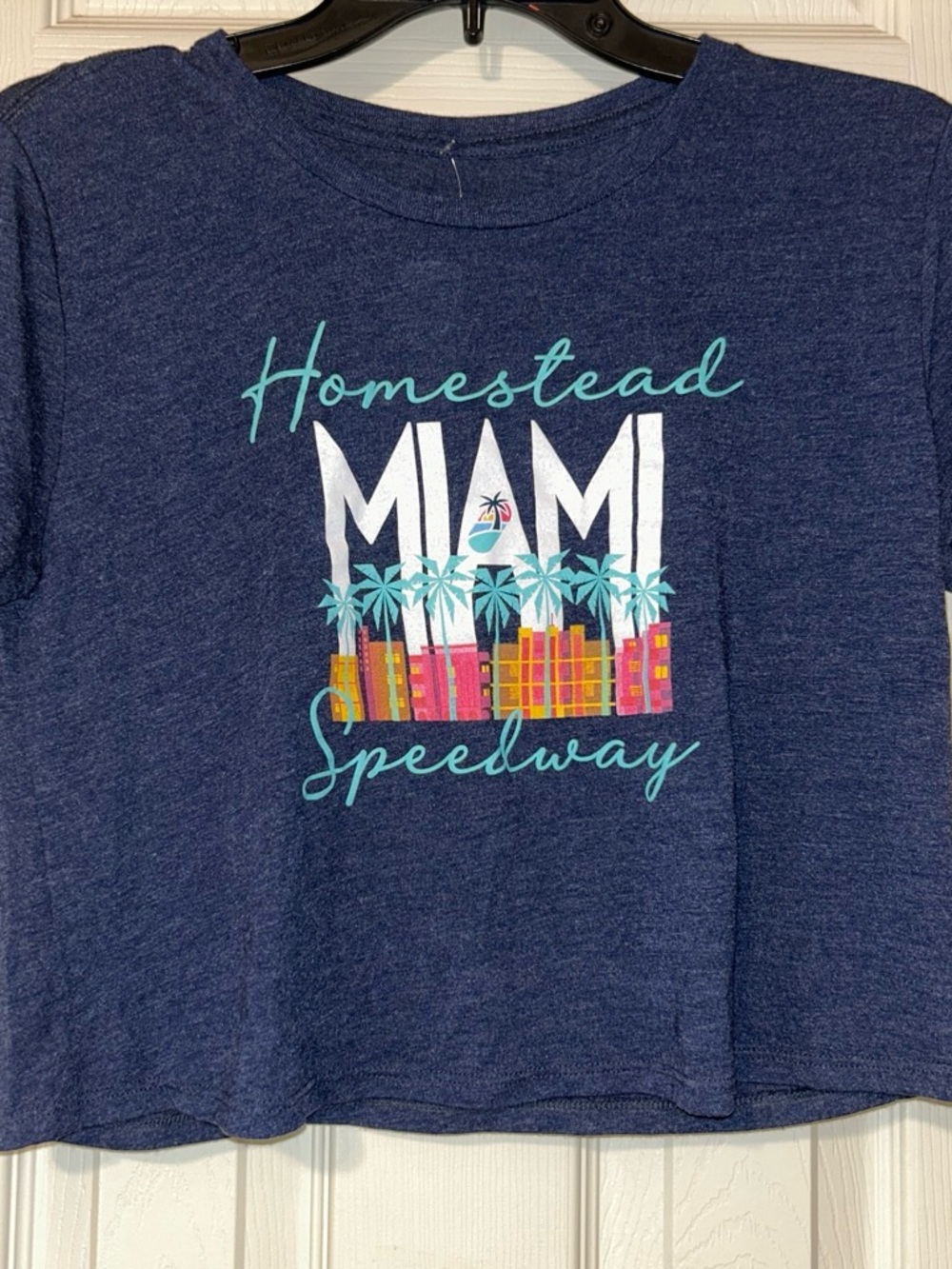 Nascar Navy Blue Homestead Miami Speedway Crop Top
